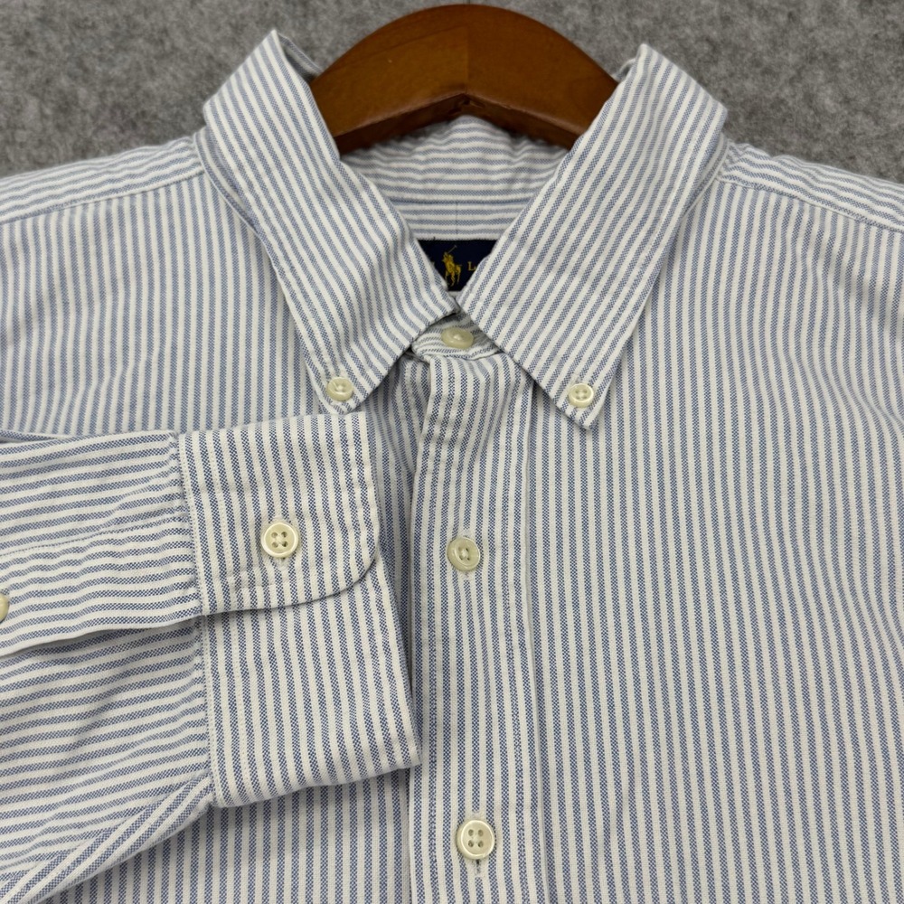 Polo Ralph Lauren Mens Blue White Striped Oxford Button Down Shirt Size 2XB